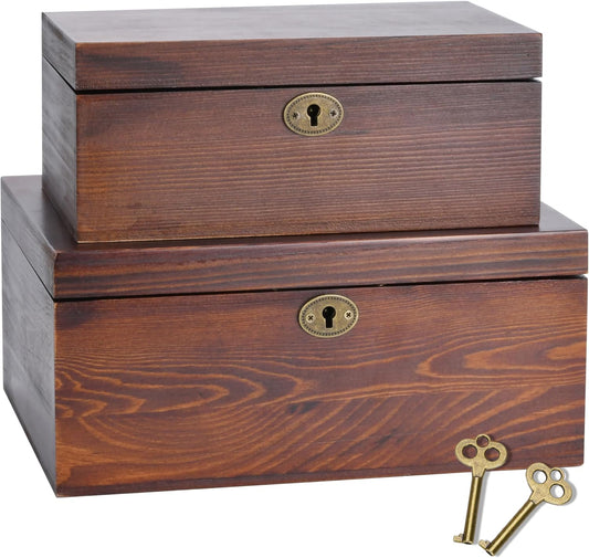 Hinged Wooden Storage Boxes