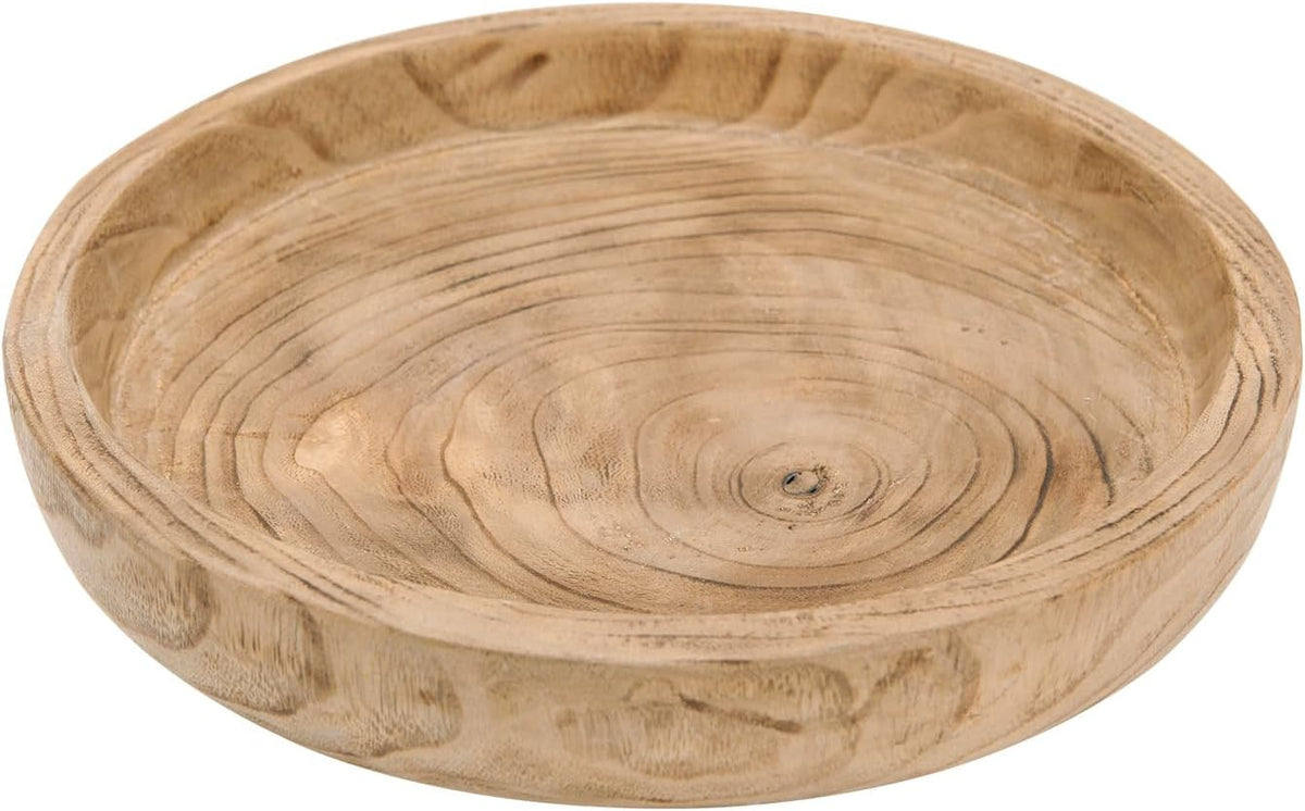 Footed Wooden Decorative Bowl